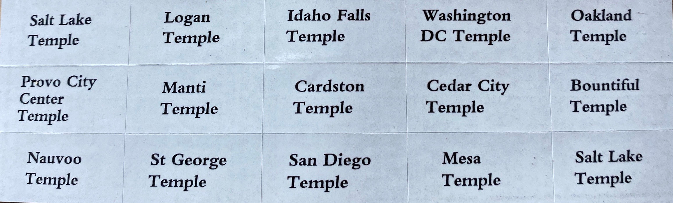 Temple Name Plates